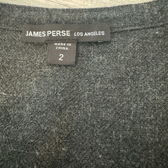 James Perse Curved Hem Peasant Blouse Split Neck Linen Blend Size 2 US Small - Picture 7 of 8